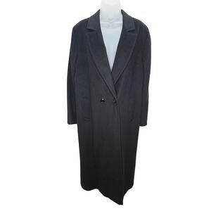 Riel Coat Company Black Wool Cashmere Blend Long Coat Women’s Classic USA Made